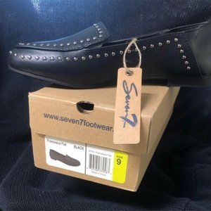 Seven7 Vegan Black Leather loafers